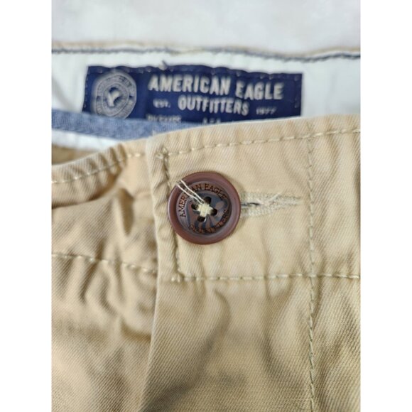 American Eagle Mens Original Straight 38x34 Tan Chino Pants Khaki Skate Cotton - Picture 5 of 16